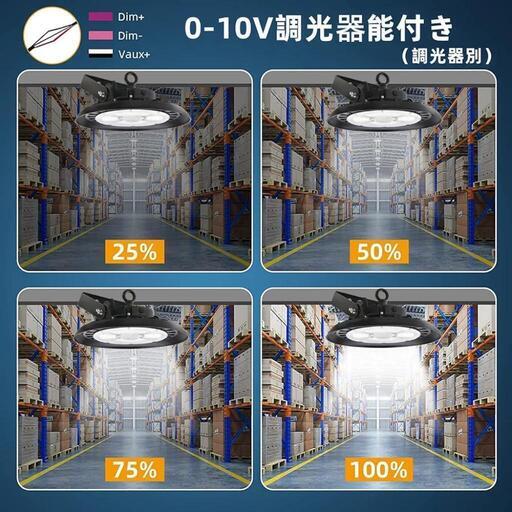 高天井灯 250W LED高天井照明 昼白色5000K 0-10V調光機能(調光器別) [1.5M配線プラグ付　家具 照明器具