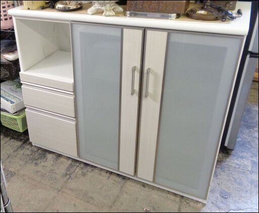 【￥22000-】ニトリ キッチンカウンター ポスティア 120 白 収納