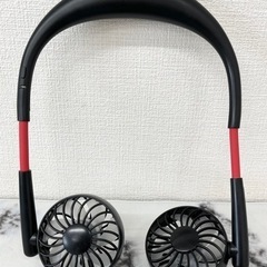 【中古品】USB充電式 首掛け 扇風機 ネックツインファン 3段...