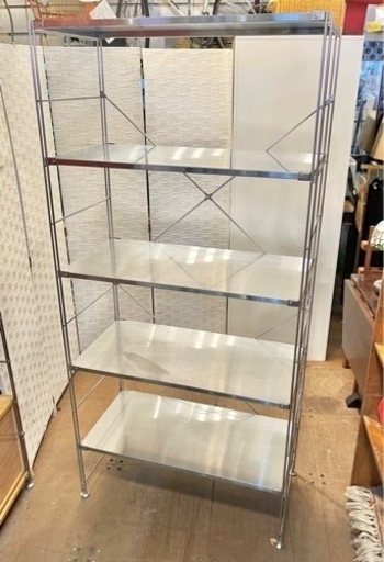 《売約済》【武蔵小山店】 MUJI 無印良品 無印 ステンレスユニットシェルフ ステンレス棚セット ワイド 大 ユニットシェルフ オープンシェルフ ステンレス 検）家具 収納家具 スチールラック