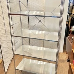 《売約済》【武蔵小山店】 MUJI 無印良品 無印 ステンレスユニットシェルフ ステンレス棚セット ワイド 大 ユニットシェルフ オープンシェルフ ステンレス 検）家具 収納家具 スチールラック