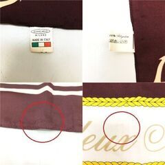 su0044　ジョンカルロ スカーフ イタリア製 レッド系 ポリエステル100％ GIANCARLO ショール 85×85cm 大判 MILANO ワインレッド ファッション雑貨の画像