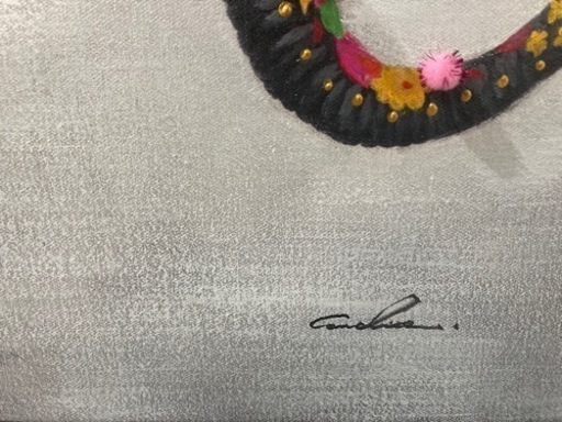 (ID36)絵画　エレファント　カラー　インテリア　現状品