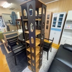 【リサイクルサービス八光】幅34㎝　萩原　回転ラック(ブラウン)...