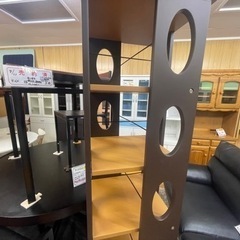 【リサイクルサービス八光】幅34㎝　萩原　回転ラック(ブラウン) MUD-7181BRの画像
