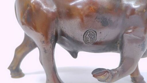 老子騎牛 田中信光作 銅像 1640g 銅製 金属工芸 オブジェ☆ 札幌市 豊平区 平岸