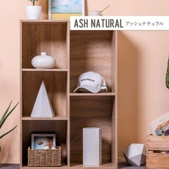 【新品／未組立品】フリーボックス5段 アッシュナチュラル 大容量カラーボックスの画像
