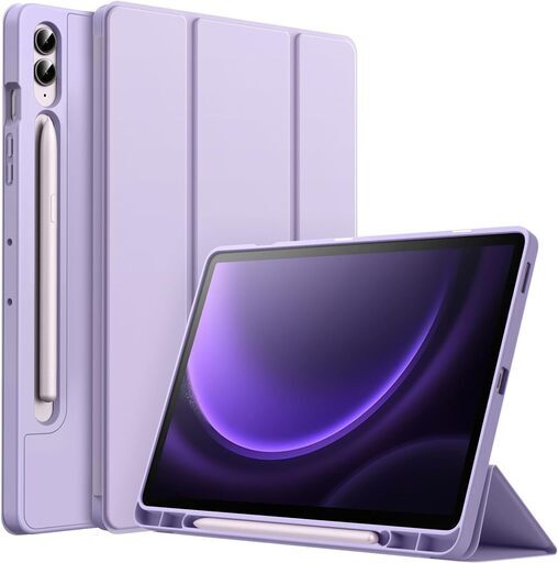 美品 Samsung タブレット Galaxy Tab S9 FE+ Plus SM-X610 メモリ 12GB ストレージ 256GB Wi-Fiモデル ラベンダー カバー 4種 付属