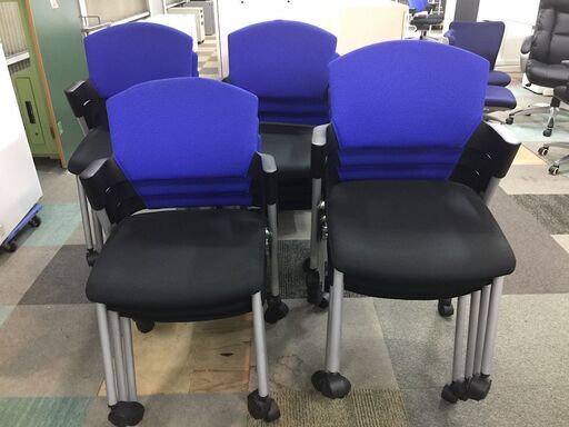 中古　良品　コクヨ　 Protty　プロッティ　 ミーティングチェア 　各1脚　会議いす　会議椅子　スタッキングチェア　オフィスチェア　ブルー/ブラック　愛知　一宮市　江南市　稲沢市　岩倉市　名古屋　岐阜　各務ヶ原　羽島　三重　グッドプライス一宮