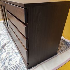 ほぼ新品/未使用 ﾃﾚﾋﾞﾎﾞｰﾄﾞ ﾃﾚﾋﾞ台 TVﾎﾞｰﾄﾞ AVﾎﾞｰﾄﾞ ｻｲﾄﾞﾎﾞｰﾄﾞ TV台 4段 ﾊﾟﾜｰ2 DB 150-3 ｱｲｸﾗﾌﾄ 大川家具 ﾀﾞｰｸﾌﾞﾗｳﾝ 完成品 幅148 高さ61 ﾛｰﾁｪｽﾄ の画像