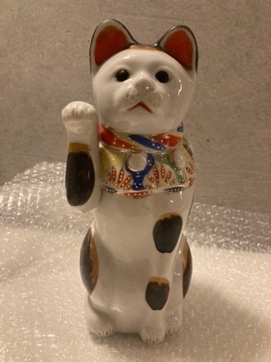 猫置物　招き猫　三毛猫　アンティーク