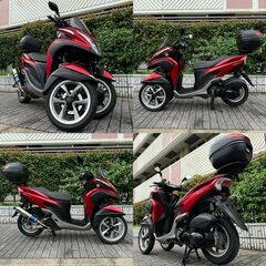 【普通免許仕様もOK】トリシティ125 SE82J BEAMSサイレンサー GIVIケース グリップヒーター 3.6万km台★TRIX★の画像