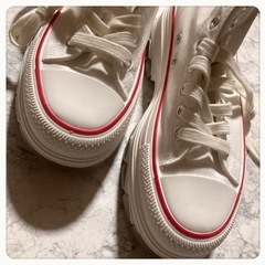 ꒰未使用꒱ハイカット ウェッジソール カジュアル シューズ 24.5cm 厚底の画像