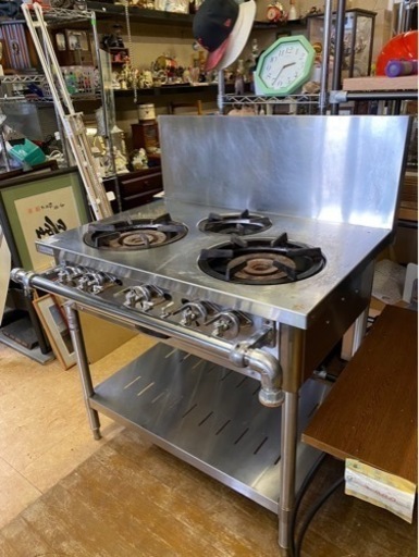 アース万代店　ガステーブル　3口 タニコー S-TGT-90 LPガス　幅90cm【業務用】