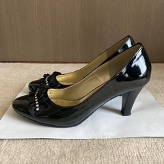 パンプス 靴 ブラック レディース Lサイズ ヒール 24cm ハイヒールの画像