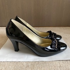 パンプス 靴 ブラック レディース Lサイズ ヒール 24cm ハイヒールの画像