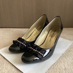 パンプス 靴 ブラック レディース Lサイズ ヒール 24cm ハイヒールの画像