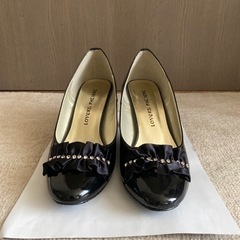 パンプス 靴 ブラック レディース Lサイズ ヒール 24cm ...