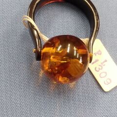 琥珀　鼈甲　リング