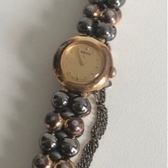 【現状品】SEIKO セイコー QZ 1E20-0290 ラウンド ゴールド文字盤 レディース 腕時計の画像