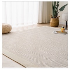約1.5畳 OIGAE Washable Carpet, Herringbone (Beige)の画像