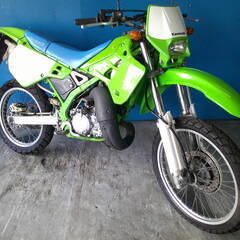 KAWASAKI KDX125SR 緑 格安提供車 エンジン始動...
