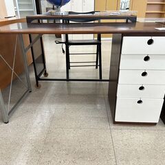★ジモティ割あり★ 桜屋工業(株) デスク 茶/白 H70.5×...