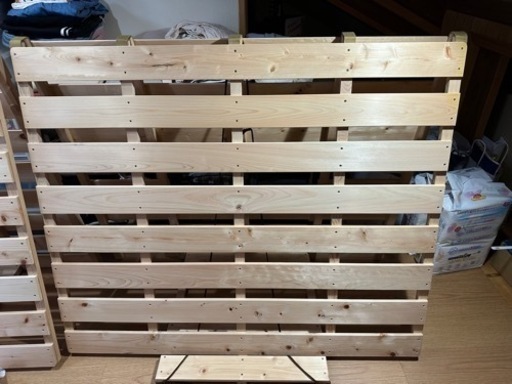 【お引取り者さま決定！】すのこベッド　国産ひのき製　折りたたみ　セミダブル　シングル