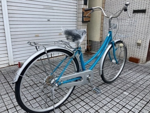 【26インチ自転車】マルキン製　変速なし　LEDオートライト付　前後タイヤ、前カゴ、サドル、グリップ新品❗️BAA認定車❗️若林自転車