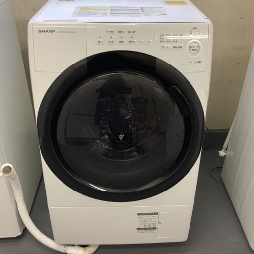 ＊動作品　シャープ SHARP ドラム式洗濯乾燥機 ES-S7G-WL 2022年製 左開き 洗濯7kg/乾燥3.5kg ドラム式電気洗濯乾燥機