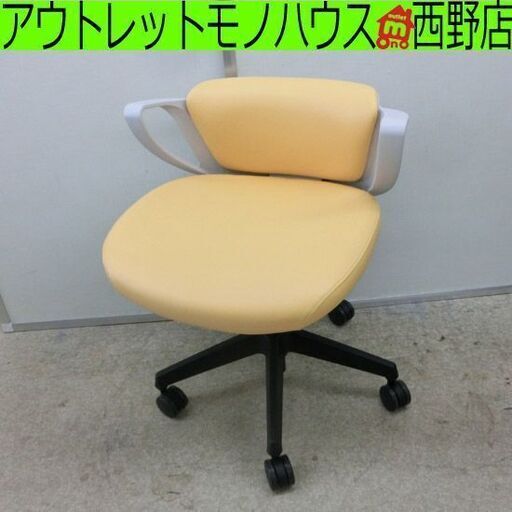 コクヨ ピコラ オフィスチェア 5本脚タイプ 2022年製 イエロー系 OAチェア ミニバック KOKUYO picora キャスター付き 札幌市 西区