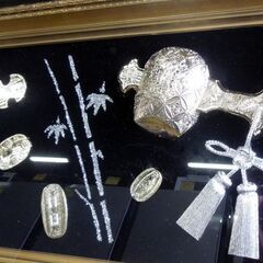 ②額入り ひょうたん 金銀瓢箪 寿杯 24KGP 縁起物 壁飾り オブジェ コレクションに最適!! 札幌市東区 新道東店の画像