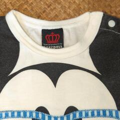 80ベビードール　ミッキー　半袖Ｔシャツ　首元スナップボタン付の画像