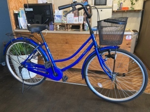 【カゴ新品！】26インチ自転車　ブルー
