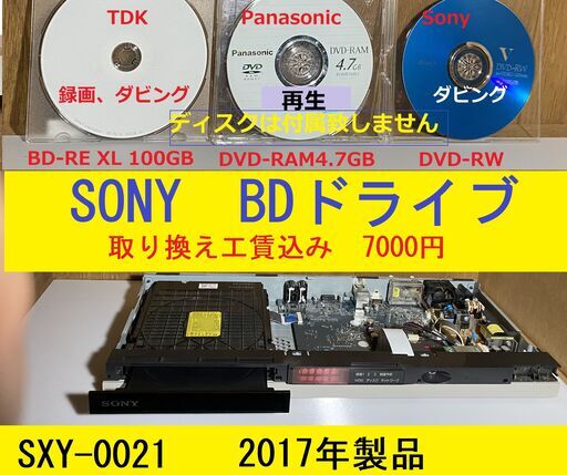 SONY　BDディスクドライブ動作確認済み　SXY0021