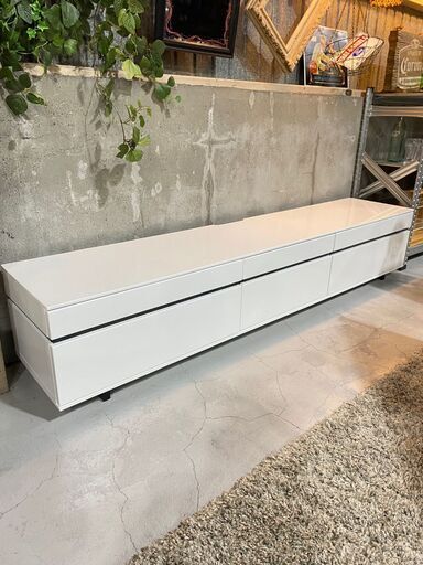 ★TVボード★ テレビボード ローボード ホワイト W210cm 幅広 鏡面仕上げ インテリア スタイリッシュ おしゃれ