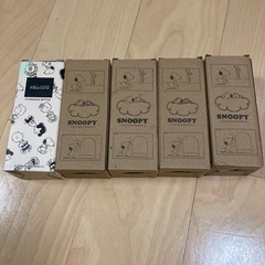 【新品未使用】スヌーピー  ガラスコップ4個、ステンレスボトル1個