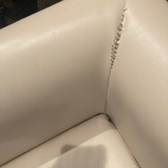 1人がけソファ　白　ホワイトtv鑑賞に　無料　引き取り限定の画像