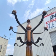 ● レトロ/オールド カリモク karimoku コートハンガー/ポールハンガー/傘立て/帽子掛け/木製 高級家具 重厚 中古 ③の画像