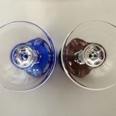 取引中【未使用】ワイングラス 冷酒グラス ペアグラス 色被せ切子の画像