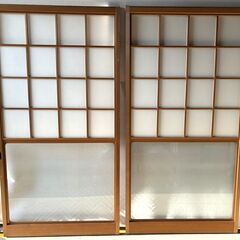 【商談中】雪見障子戸 大 2枚セット B 引き戸 和室建具 古建...