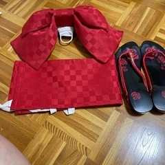 浴衣用帯、下駄
