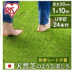 【新品】アイリスオーヤマ　人工芝　1m×10m　