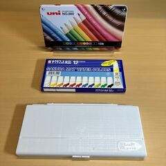 サクラマット水彩絵の具12色（5ｍl）＋パレット＋uni色鉛筆1...