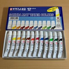 サクラマット水彩絵の具12色（5ｍl）＋パレット＋uni色鉛筆12色セットの画像