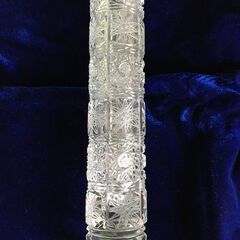 【未使用】ボヘミアクリスタル 一輪挿し 花瓶 花器 円柱型