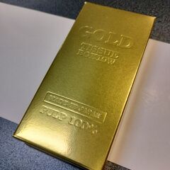 ポケットティッシュ 金の延べ棒デザイン