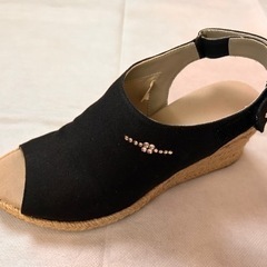 【無印良品 】⭐︎美品⭐︎ 
エスパドリーユカバーサンダル　黒の画像