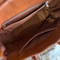 差し上げます　本革 バーキン型 ハンドバッグ  レザー ブラウン 金具 ゴールドの画像