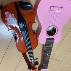 ウクレレ、バイオリンおもちゃの画像